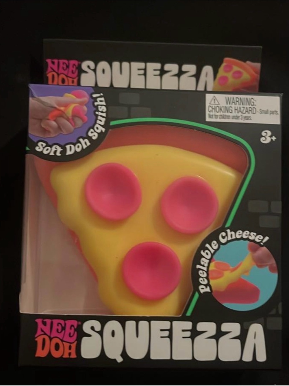 NeeDoh Squeezza Yellow & Pink Pizza Slice Squishy Toy